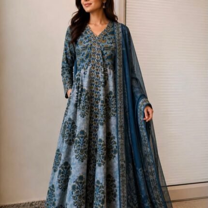 Indigo Blue Anarkali Suit